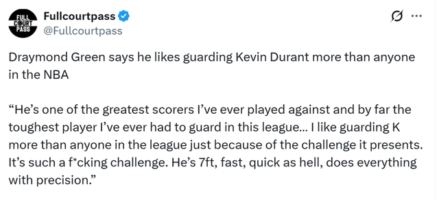 格林：联盟中我最喜欢防杜兰特 他是我遇到过最难防守的球员|德雷蒙德·格林|凯文·杜兰特|德拉蒙德-格林|休斯敦火箭队|金州勇士队_新浪体育_新浪新闻